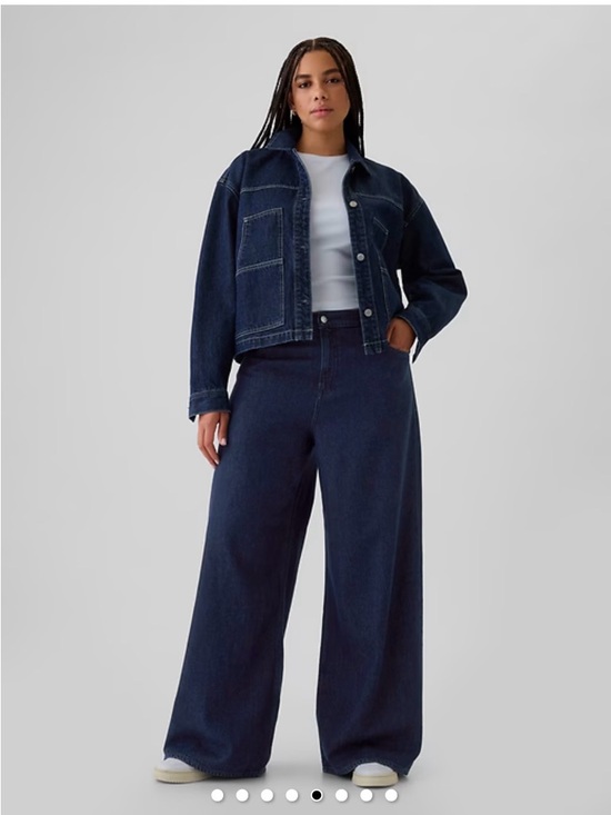 GAP Denim - GAP Baggy Mid Ruse Dark Indigo Wide Leg Jeans